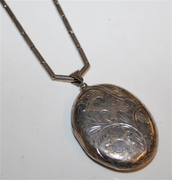 Silver locket on chain